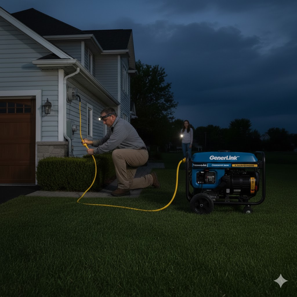 Plugging generator into GenerLink Halifax Nova Scotia.